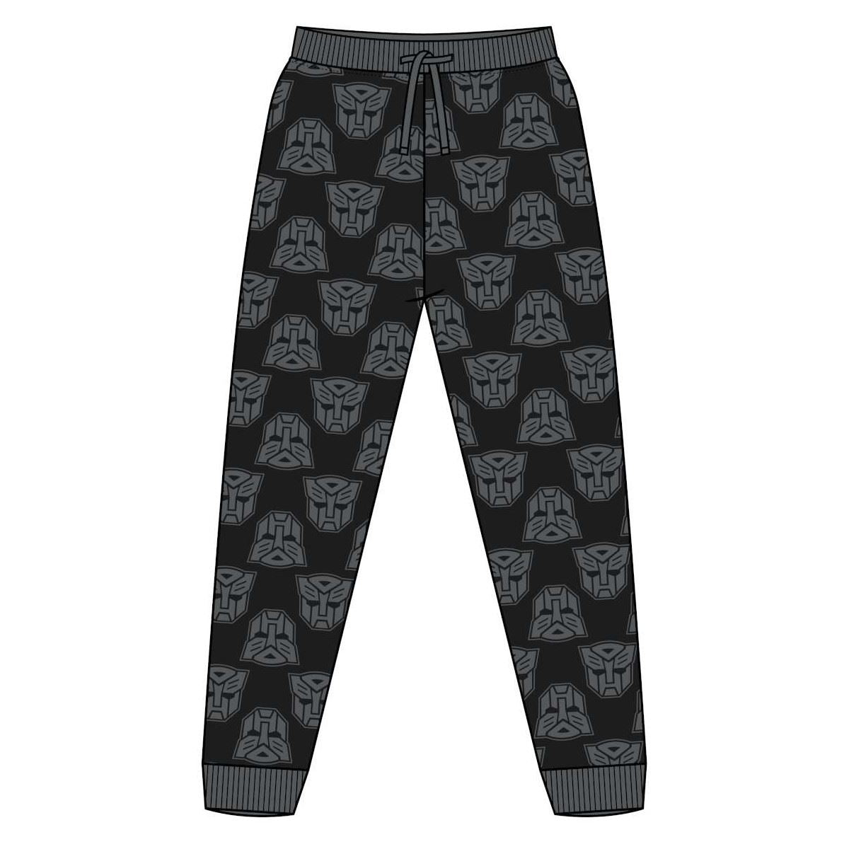 Mens Transformers Cuffed Lounge Pants - Black/Grey
