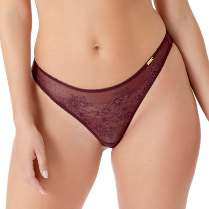Gossard Glossies Lace Thong - Fig