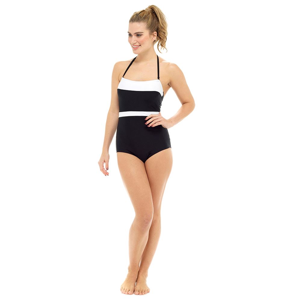 Tom Franks Bandeau Tummy Control Swimsuit - Black