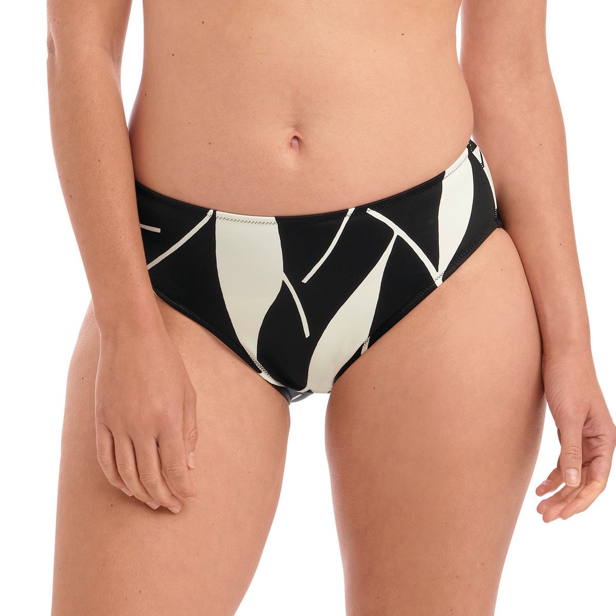 Fantasie Ile De Re Mid Rise Bikini Brief - Black/Cream