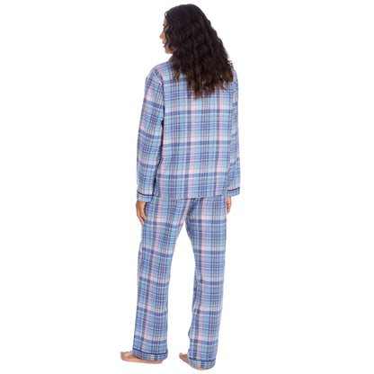 Slumber Party Womens Yarn Dyed Flannel Pyjamas - Denim