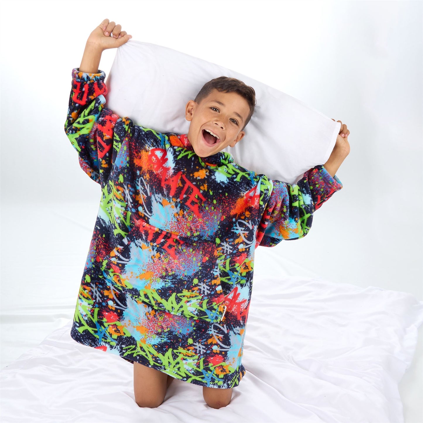 Huggable Hoodie Kids Fleece Oversized Hoodie - Graffiti