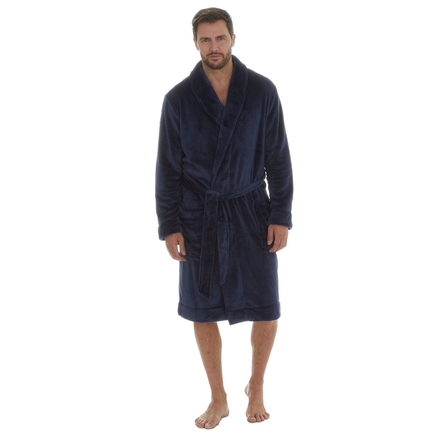 Club Room Mens Super Soft Plush Fleece Robe - Blue