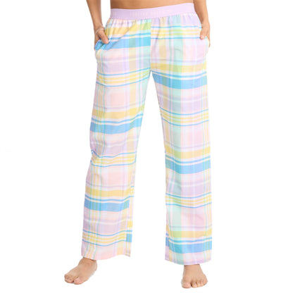 Forever Dreaming Womens Woven Check Lounge Pants - Pink