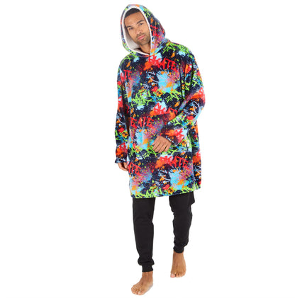 Huggable Hoodie Mens Fleece Oversized Hoodie - Graffiti