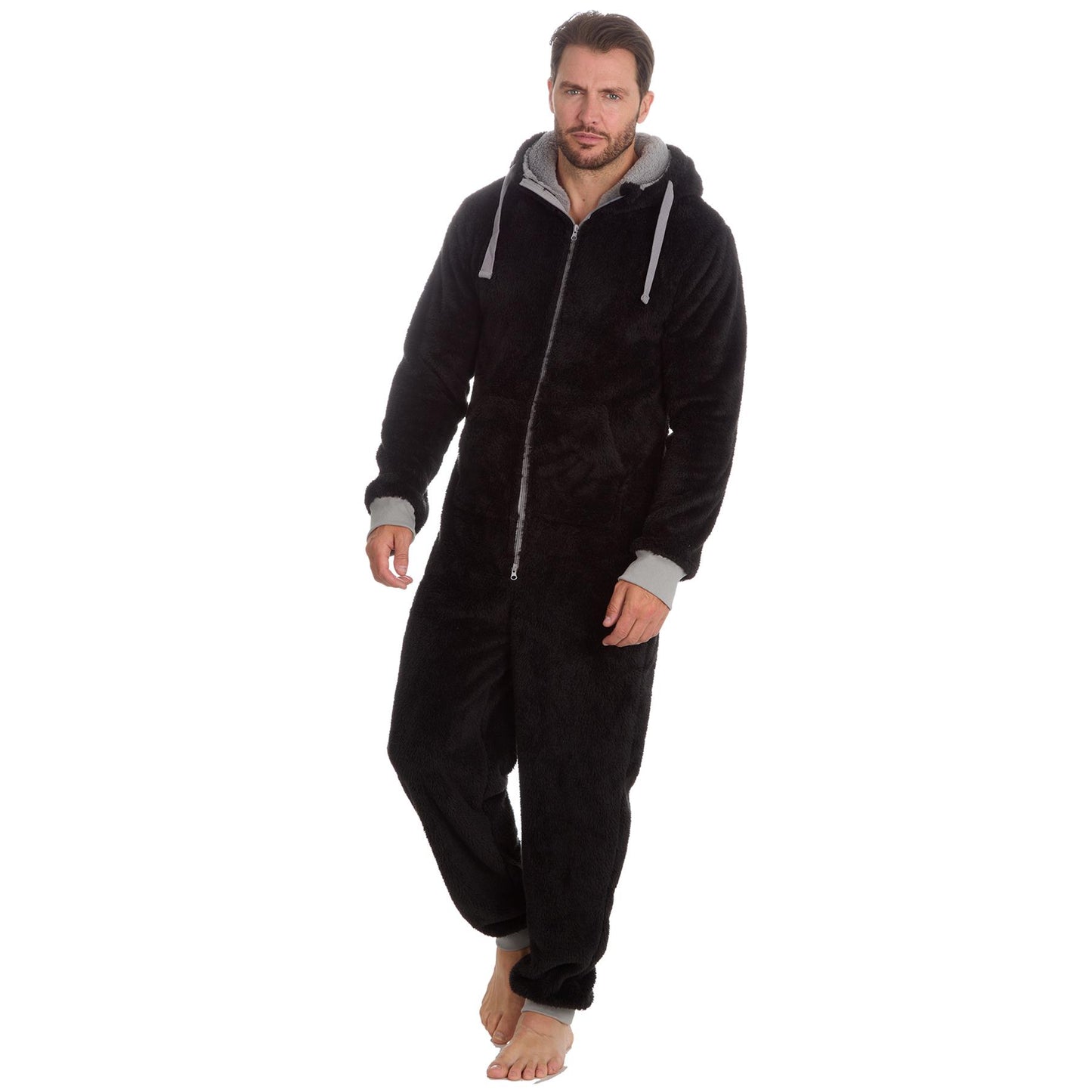 Onezee Mens Snuggle Fleece Onesie - Black