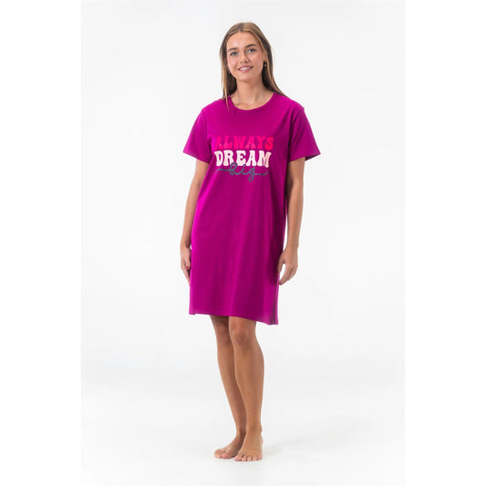 Gaubert Womens 'Always Dream Big' Nightdress - Berry Gaubert