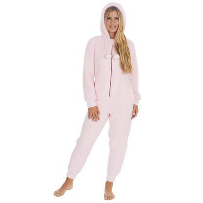 Forever Dreaming Borg Fleece Hooded Onesie - Pink