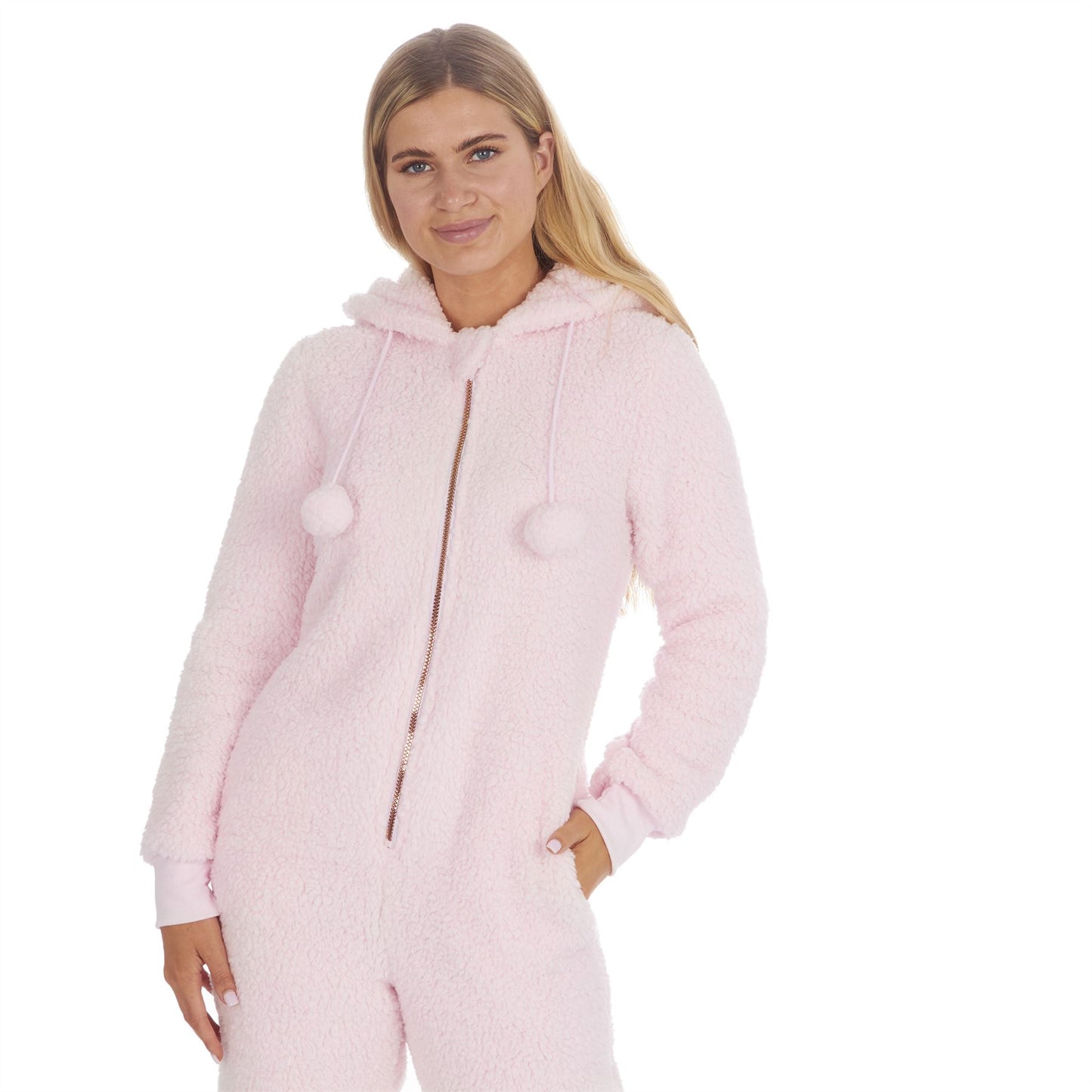 Forever Dreaming Borg Fleece Hooded Onesie - Pink
