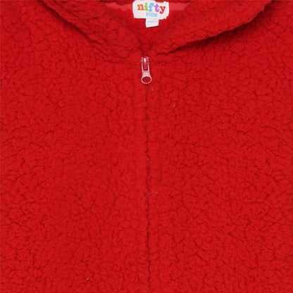 Nifty Kids Sherpa Fleece Onesie - Red