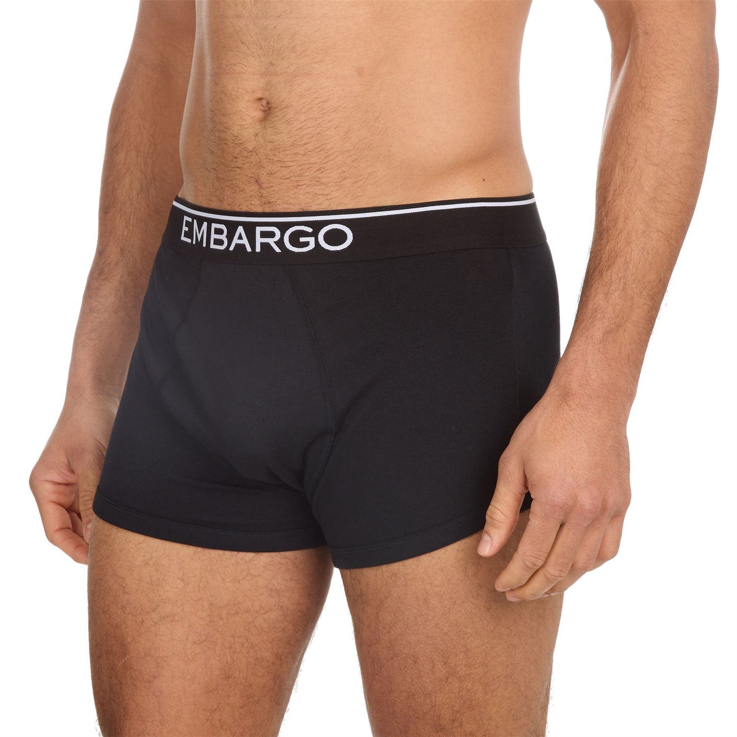 Embargo Mens Hipster Trunks (4 Pack) - Black