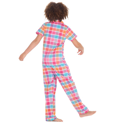 Forever Dreaming Girls Yarn Dyed Woven Check Pyjamas - Mint