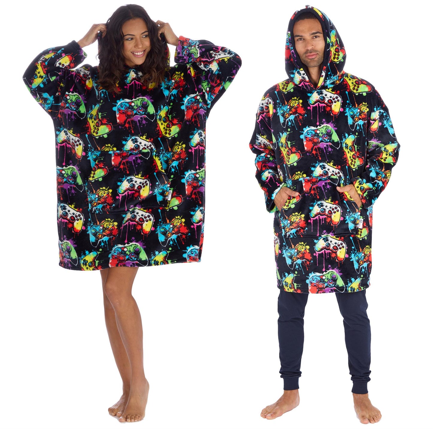 Huggable Hoodie Unisex Fleece Oversized Hoodie - Navy Gamer Huggable Hoodie