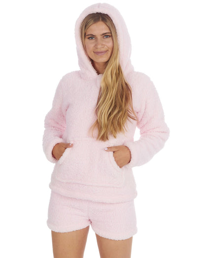 Forever Dreaming Womens Borg Fleece Lounge Top - Pink Forever Dreaming