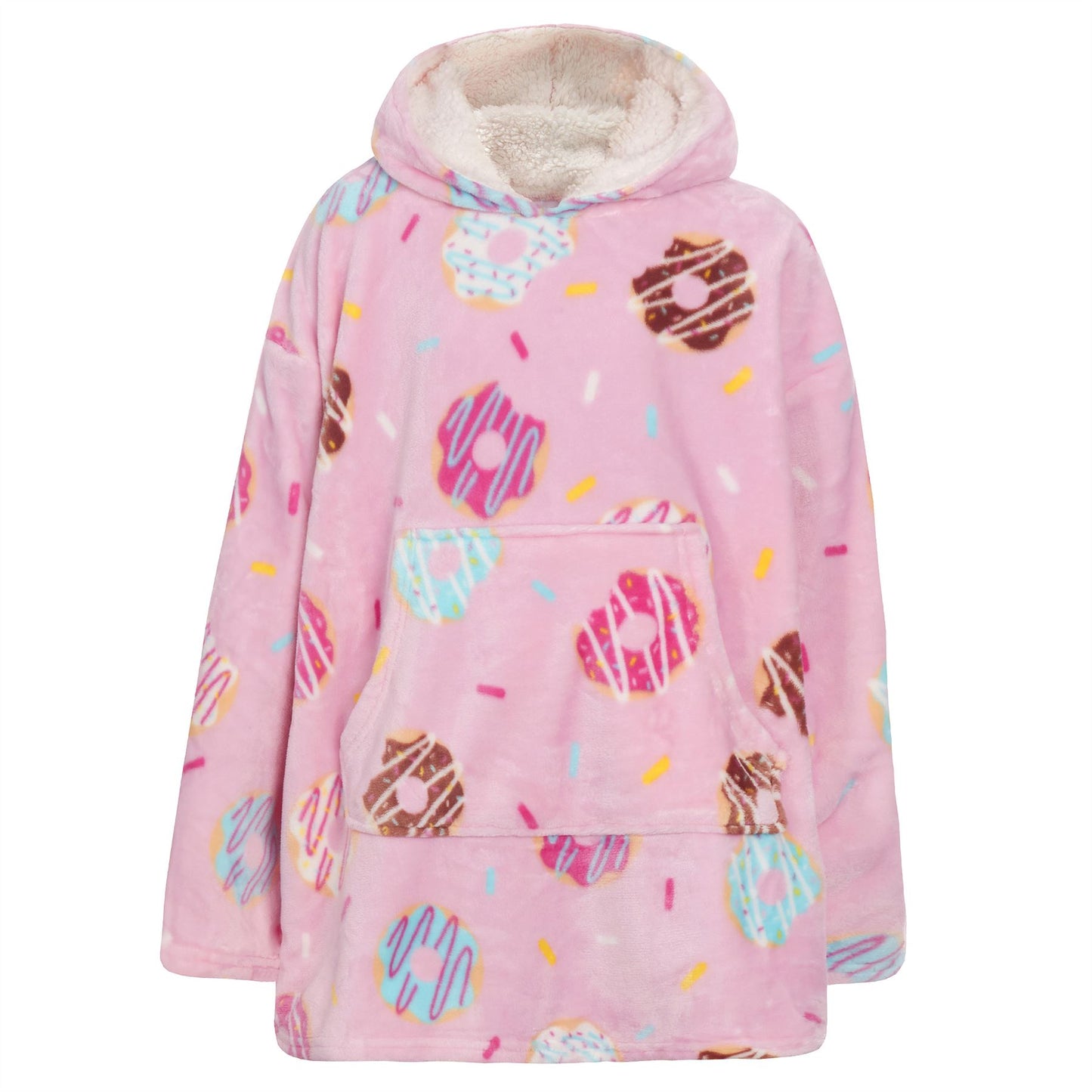 Slumber Party Kids Oversized Fleece Donut Hoodie - Pink