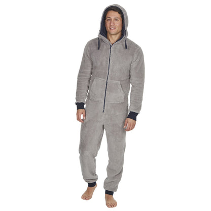 Onezee Mens Snuggle Fleece Onesie - Grey