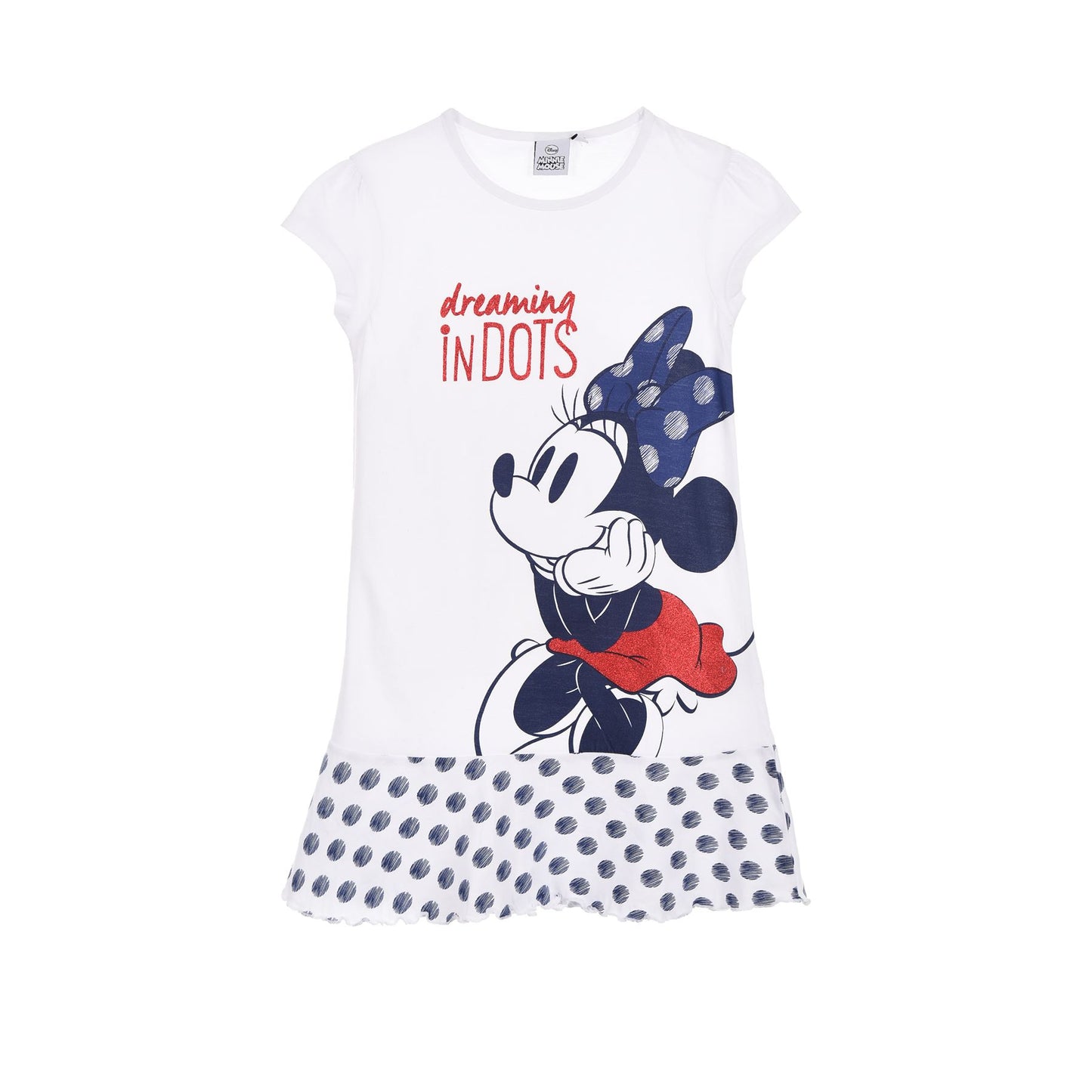 Girls Minnie Mouse 'Dreaming In Dots' Nightdress - White