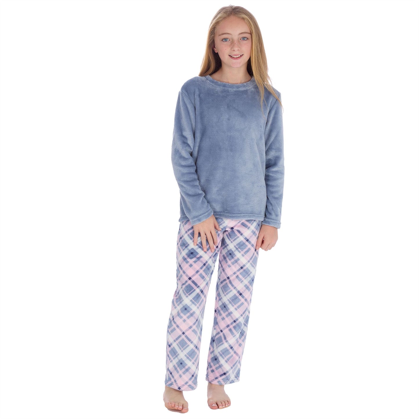 Forever Dreaming Kids Fleece Pyjamas - Diagonal Check