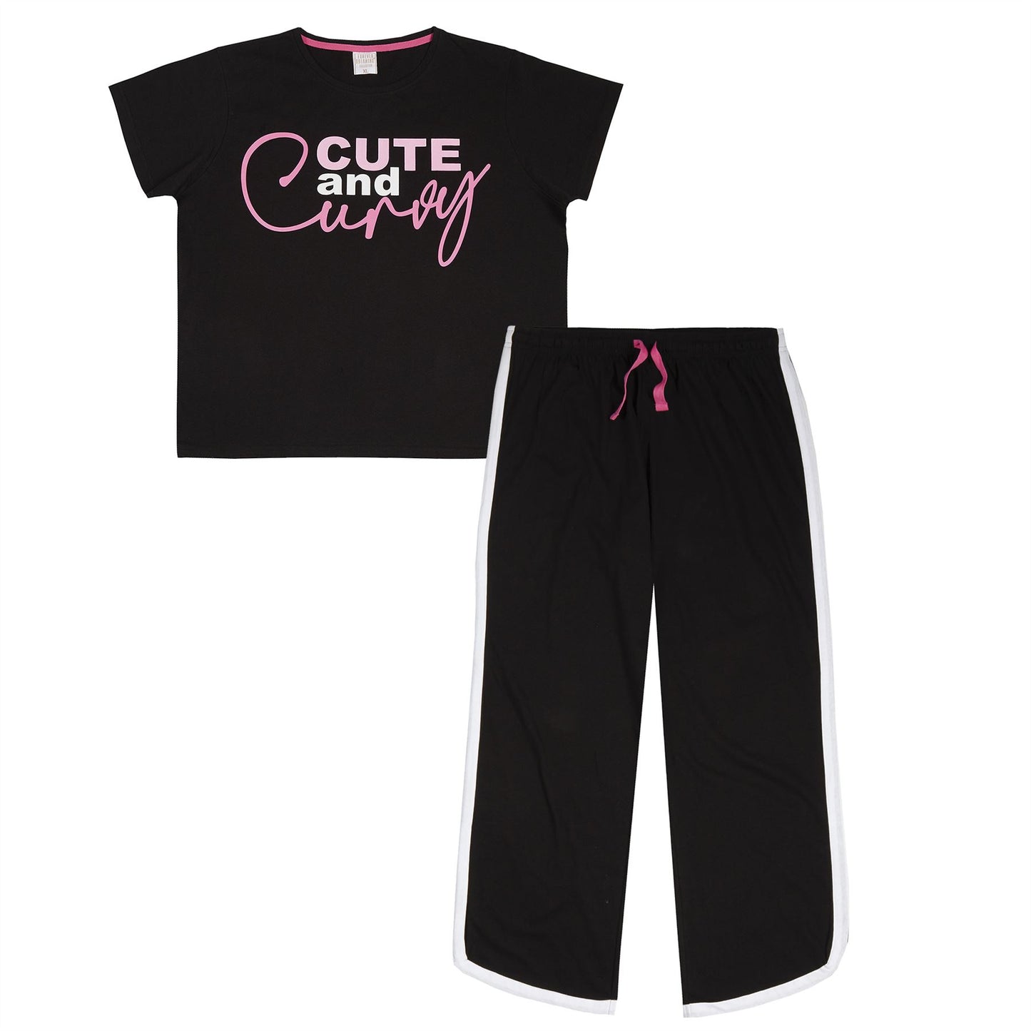 Forever Dreaming Womens 'Cute and Curvy' Pyjama Set - Black