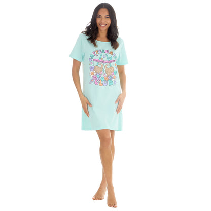 Forever Dreaming 'Caffeinated Club' Womens Nightdress - Mint