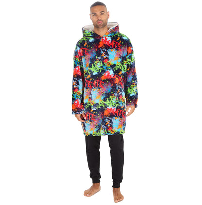 Huggable Hoodie Mens Fleece Oversized Hoodie - Graffiti