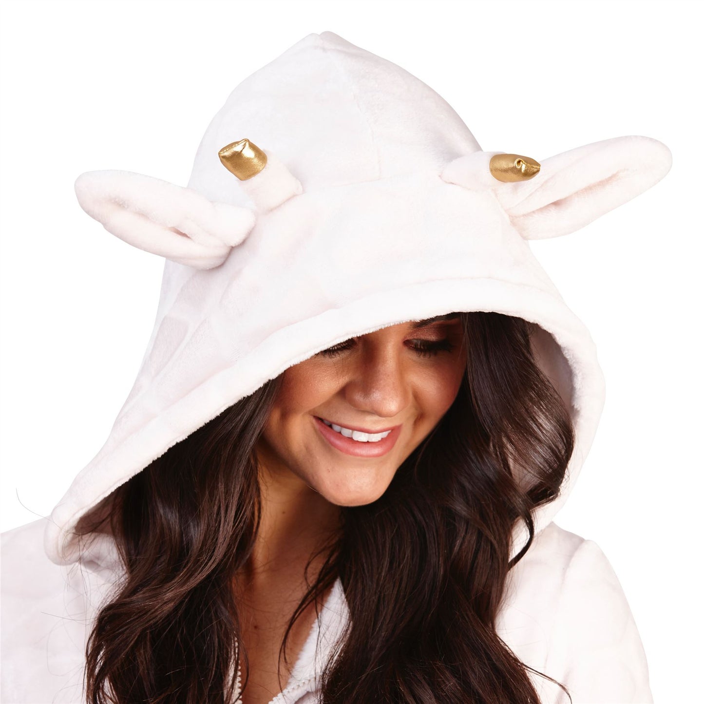 Loungeable Womens Luxury Giraffe Fleece Onesie - White