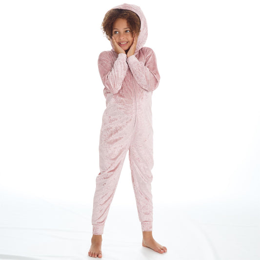 Forever Dreaming Girls Crushed Velvet Onesie - Pink