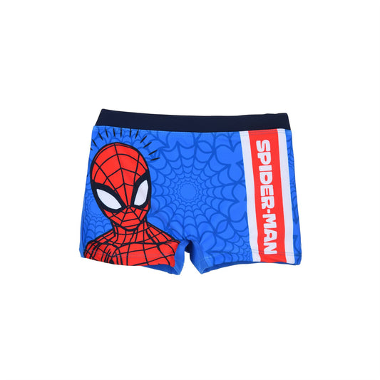 Boys Spiderman Stripe Swim Shorts - Blue