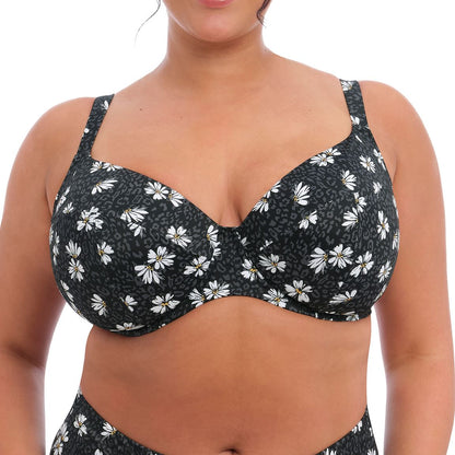 Elomi Plain Sailing Plunge Bikini Top - Black Daisy