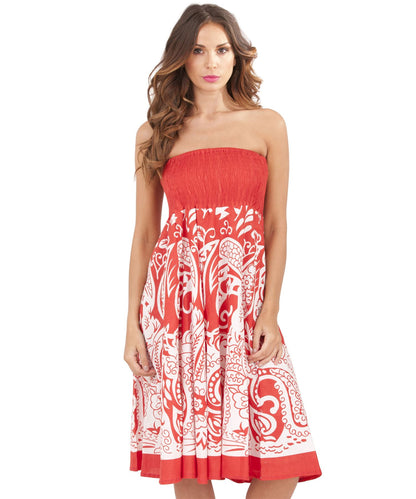 Pistachio Paisley Print Dress/Skirt - Red