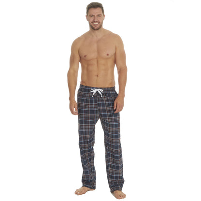 Cargo Bay Mens Yarn Dyed Woven Check Lounge Pants - Denim