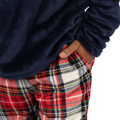 Cargo Bay Kids Fleece Pyjamas - Red Check Cargo Bay