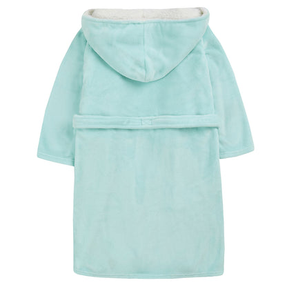 4Kidz Kids Sherpa Hooded Plush Fleece Robe - Mint