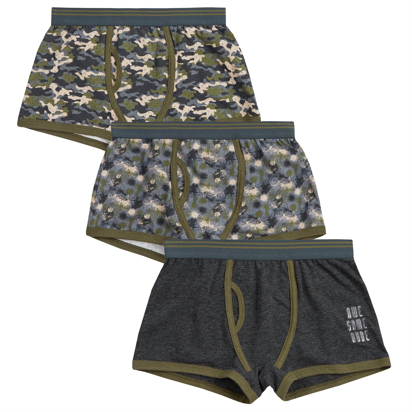 4Kidz Boys Boxer Shorts (3 Pack) - Camo (2-6 Years)
