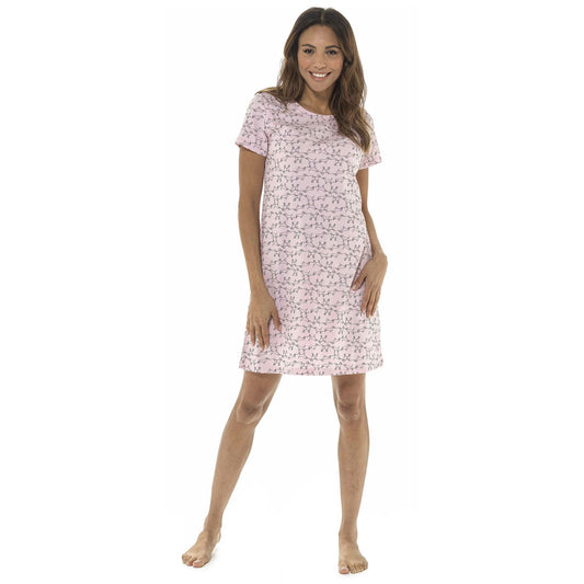 Foxbury Womens Dog Print Nightdress - Pink