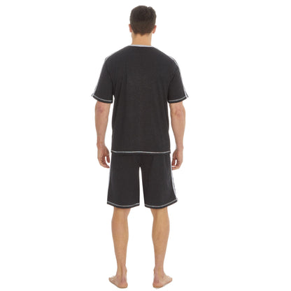 Cargo Bay Mens Contrast Stripe Pyjamas - Grey/Charcoal
