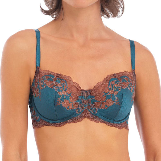 Wacoal Lace Affair Bra - Blue Coral/Cherry Mahogany