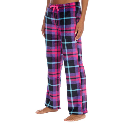 Forever Dreaming Womens Fleece Lounge Pants - Purple Check