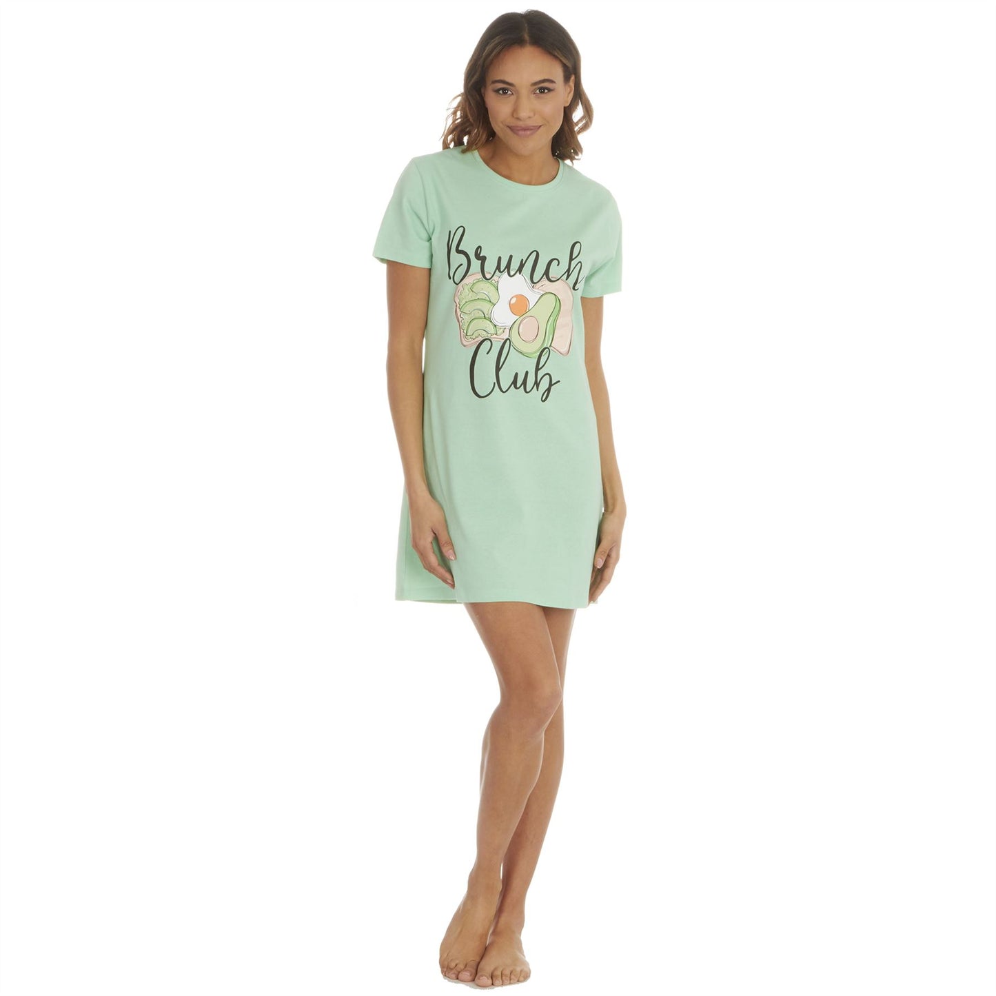 Forever Dreaming Womens 'Brunch Club' Nightdress - Green