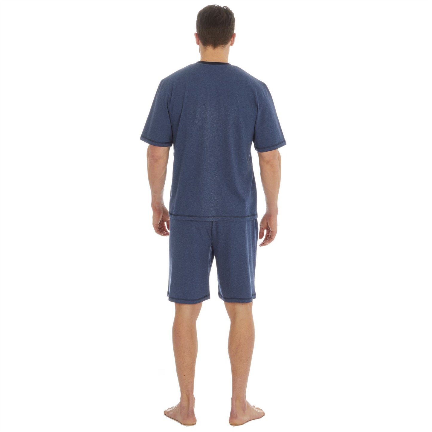 Cargo Bay Mens V Neck Top/Short Pyjamas - Denim/Navy