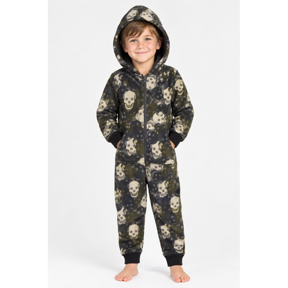 Onezee Kids Skulls/Stars Fleece Onesie - Green Onezee