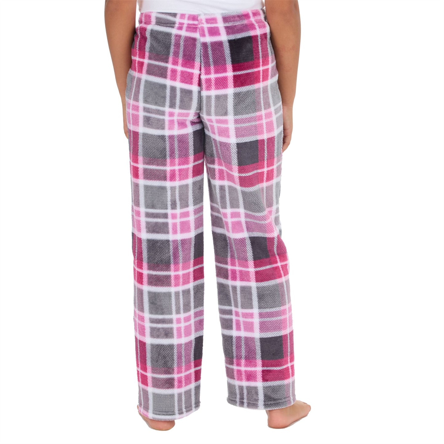 Forever Dreaming Girls Fleece Lounge Pants - Pink Check