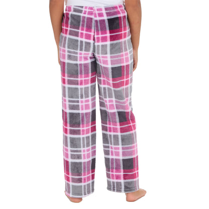 Forever Dreaming Girls Fleece Lounge Pants - Pink Check
