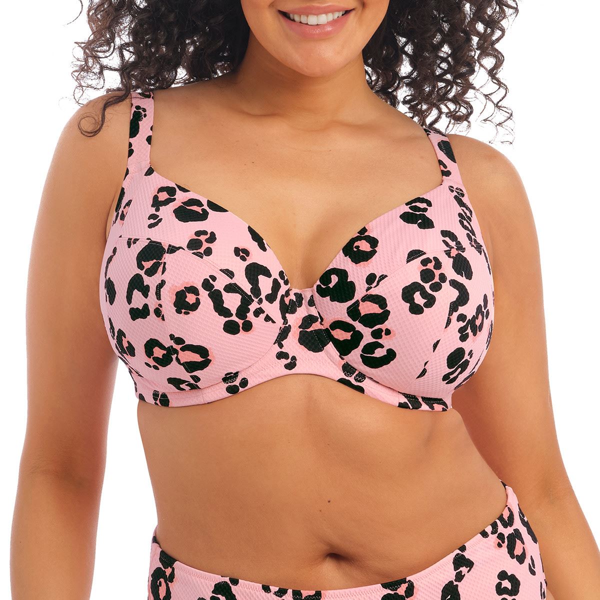 Elomi Kambuku Plunge Bikini Top - Pink