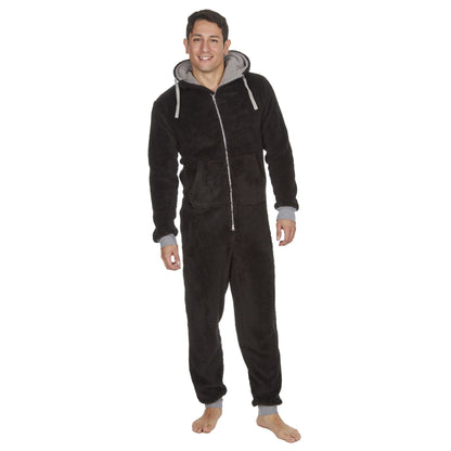 Onezee Mens Snuggle Fleece Onesie - Black