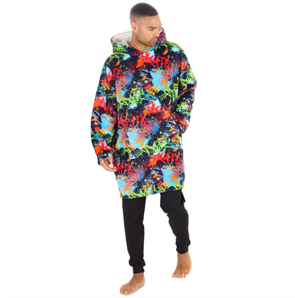 Huggable Hoodie Mens Fleece Oversized Hoodie - Graffiti