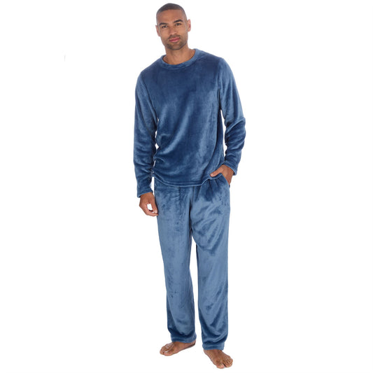 Cargo Bay Mens Flannel Fleece Pyjamas - Denim Blue