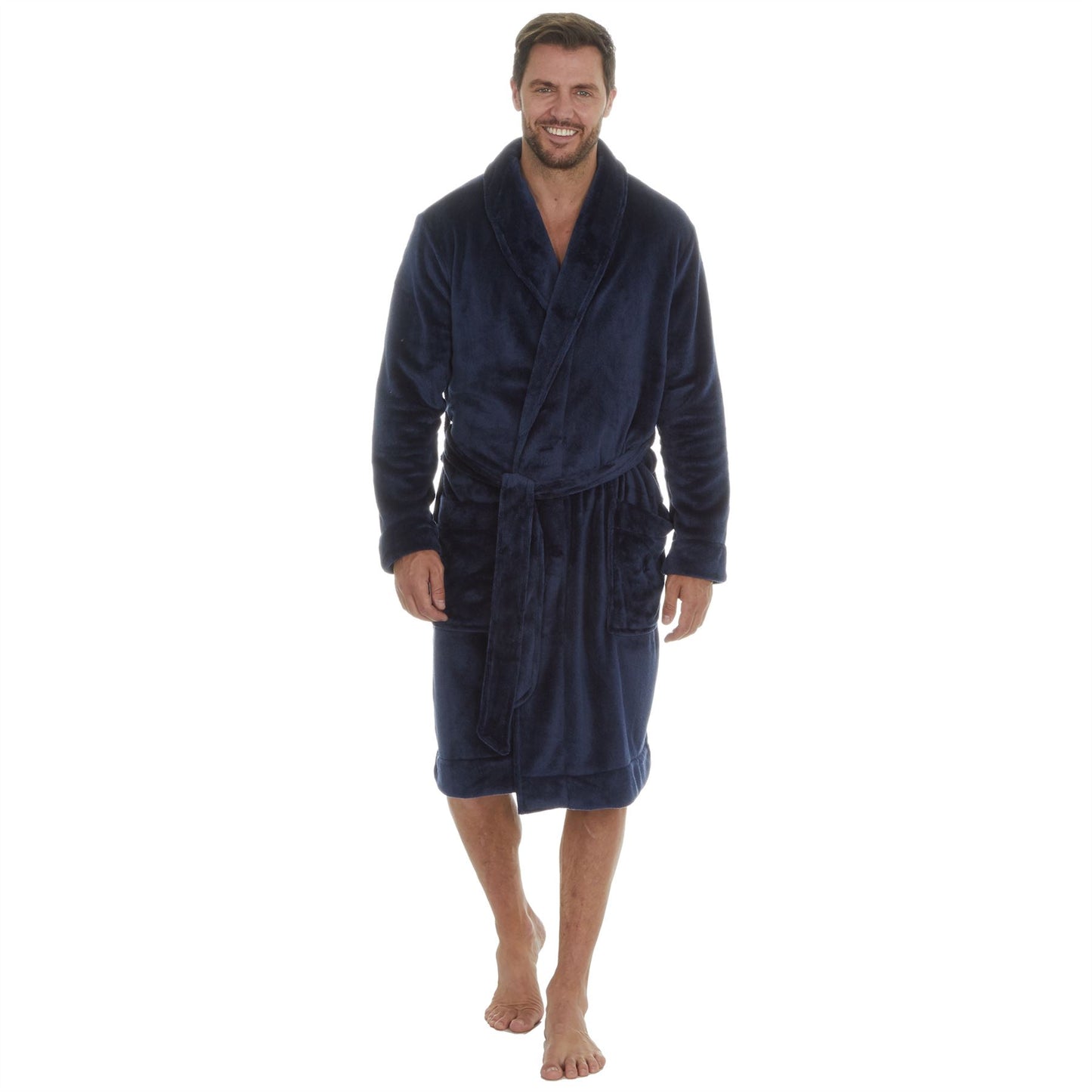 Club Room Mens Super Soft Plush Fleece Robe - Blue