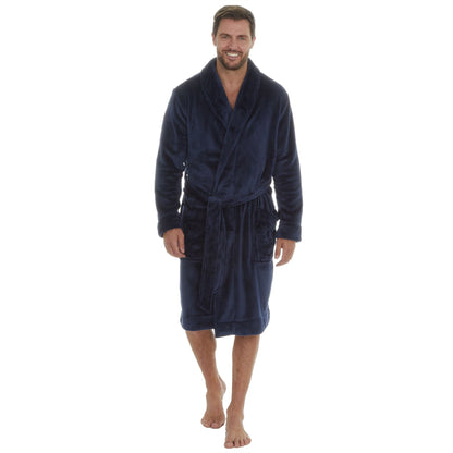 Club Room Mens Super Soft Plush Fleece Robe - Blue