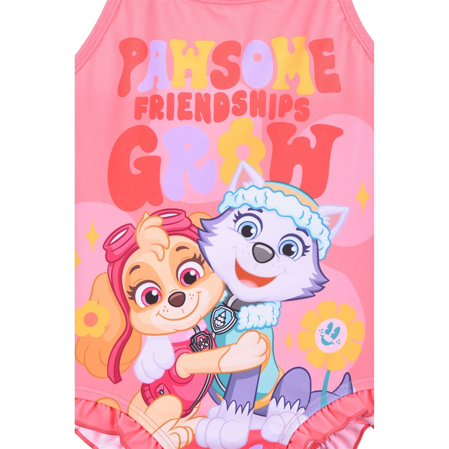 Girls Paw Patrol 'Pawsome Friendships Grow' Swimsuit - Coral